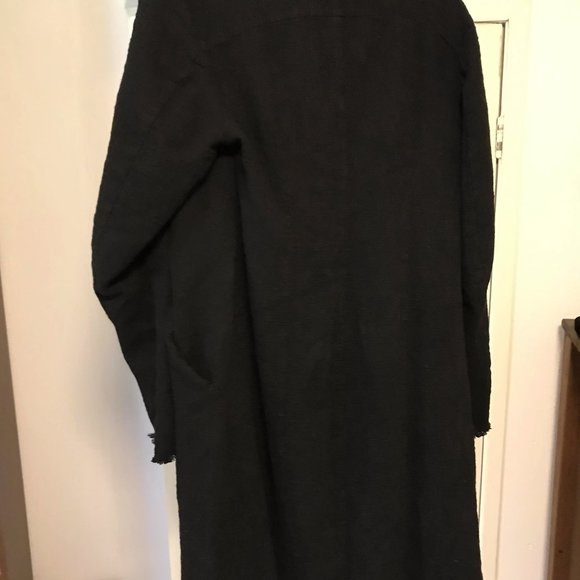 Oversized Draping Knitted Cloak Coat with Frayed - Picture 6 of 15